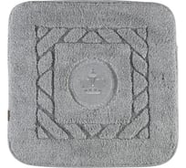 Коврик для ванной комнаты Migliore 60x60 см., вышивка логотип КОРОНА, серый, окантовка серебро 30761