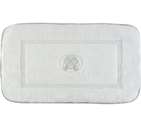 Коврик для ванной комнаты Migliore 60x100 см., вышивка логотип, белый, окантовка серебро 31922