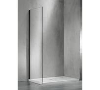 Боковая часть душевого ограждения SANTREK AQUA Evo- SP-900-C-Matt Black 900х1950 стекло прозрачное 8 мм, профиль чёрный 308478