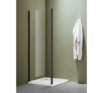 Боковая часть душевого ограждения SANTREK AQUA Lea- SP-1000-C-Matt Black 1000х1850 стекло прозрачное 5 мм, профиль чёрный 308484