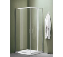 Душевое ограждение SANTREK AQUA Lea-CR-1000-C-Chrome 1000х1000х1850 мм, Г-образное, стекло прозрачное 5 мм, профиль хром 308499
