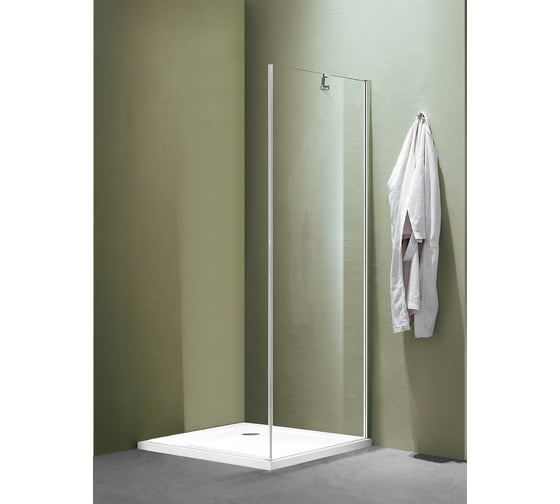 Боковая часть душевого ограждения SANTREK AQUA Luna- SP-900-C-Chrome 900х1850 стекло прозрачное 5 мм, профиль хром 308528