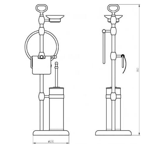 Стойка Migliore MIRELLA h84 см. 4-х функциональная, золото 17345