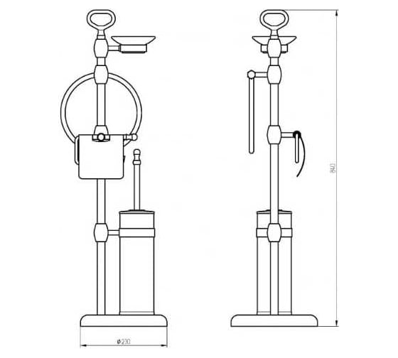Стойка Migliore MIRELLA h84 см. 4-х функциональная, хром 17264