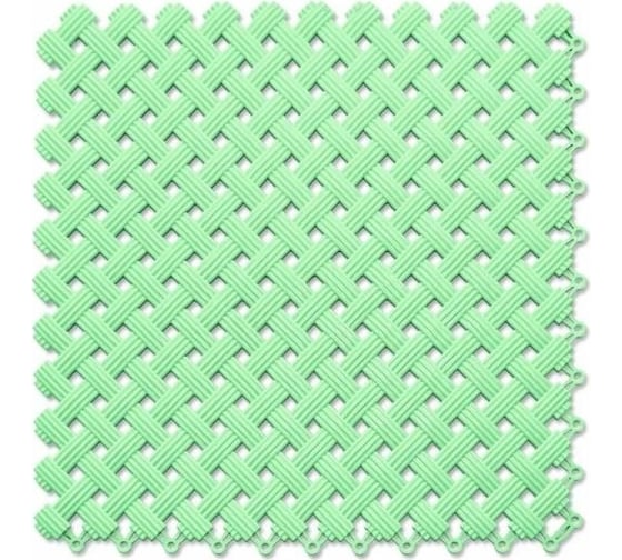 Коврик для ванны, бассейна, сауны, бани ПластФактор антискользящий, aqua, набор из 12 модулей, фисташковый 4630027115706 1