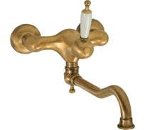 Смеситель для кухни Migliore CUCINA OXFORD настенный, излив 25 см, ручка белая/бронза 18196