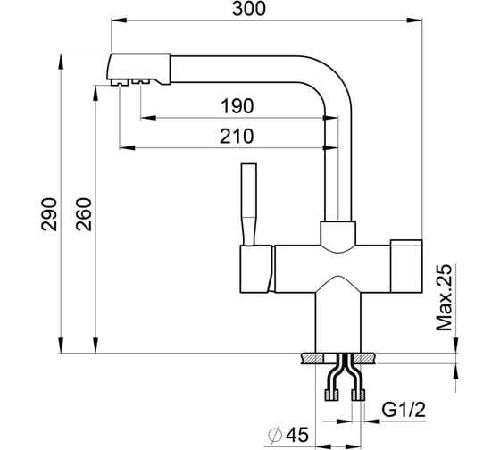 Смеситель для кухни Point графит PN3104GR
