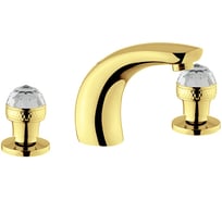 Смеситель для раковины Migliore AXO SWAROVSKI на 3 отв., излив H150 мм, золото 27114