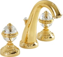 Смеситель для раковины Migliore CRISTALIA на 3 отв., ручки CRYSTAL, золото 27184