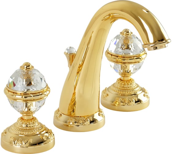 Смеситель для раковины Migliore CRISTALIA на 3 отв., ручки CRYSTAL, золото 27184 1