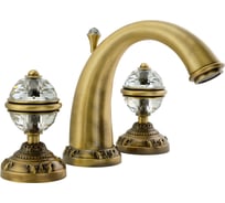 Смеситель для раковины Migliore CRISTALIA на 3 отв., ручки CRYSTAL, бронза 18583