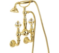 Смеситель для душа Migliore CRISTALIA внешний, выход М1/2", в комплект: шланг, ручная лейка, ручки CRYSTAL, золото 27183