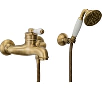 Смеситель для ванны Migliore ERMITAGE внешний, ручка белая, бронза 18611