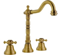 Смеситель для раковины Migliore PRESTIGE излив "змейка", на 3 отв., донный клапан "click-clack", бронза 31618