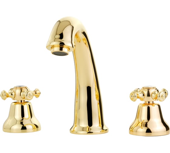 Смеситель для раковины Migliore PRESTIGE на 3 отв., донный клапан "click-clack", золото 31613