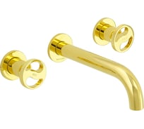 Смеситель для раковины Migliore REVERSA скрытого монтажа настенный, на 3 отв. излив L19 см., золото 28205