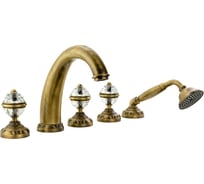 Смеситель на борт ванны Migliore CRISTALIA на 5 отв., ручки CRYSTAL, бронза 18581