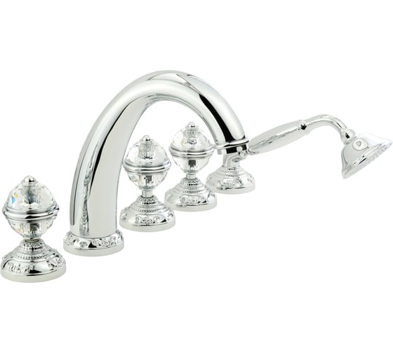 Смеситель на борт ванны Migliore CRISTALIA на 5 отв., ручки CRYSTAL, хром 18586