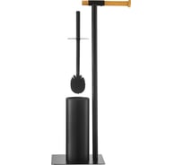 Держатель для туалетной бумаги с ершиком Bergenson Bjorn Mats черный HF-MTS-HLD-MT-BM-BLK