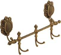 Планка с 3-мя двойными крючками Migliore CLEOPATRA L36 см, бронза 16635