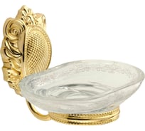 Мыльница Migliore CLEOPATRA настенная, стекло прозрачное с матовым декором/золото 16679