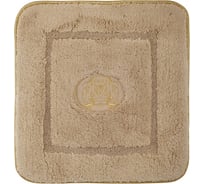 Коврик для ванной комнаты Migliore 60x60 см., вышивка логотип, капучино, окантовка золото 30783