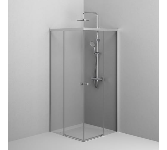 Душевое ограждение AM.PM X-Joy Square Slide 90x90, мат хром, прозрачное W94G-403-9090-MT