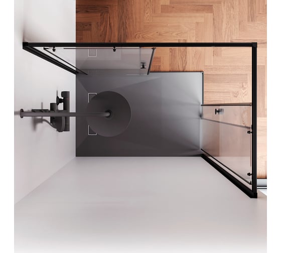 Душевое ограждение AM.PM X-Joy Square Slide 120x80, черный, прозрачное W94G-403-12080-BТ