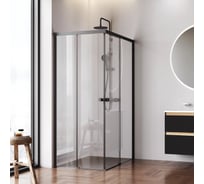 Душевое ограждение AM.PM X-Joy Square Slide 120x90, черный, прозрачное W94G-403-12090-BT