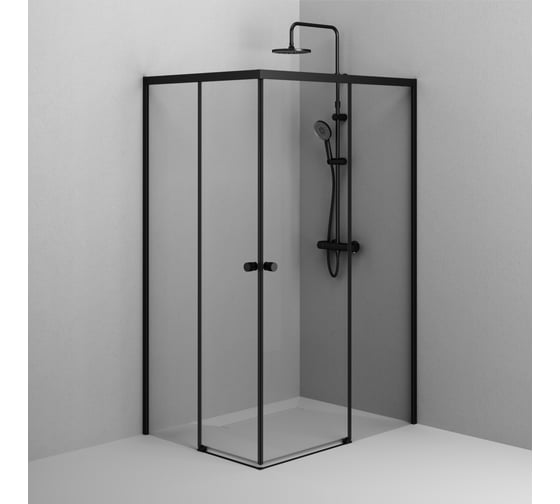 Душевое ограждение AM.PM X-Joy Square Slide 120x90, черный, прозрачное W94G-403-12090-BТ