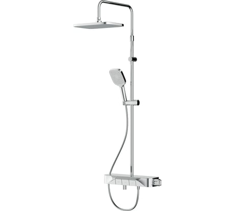 Душевая система AM.PM Func смеситель-полка для ванны и душа, душевая штанга, верхний душ квадратный, ручной душ, хром F078F700