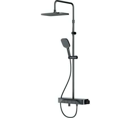 Душевая система AM.PM Func смеситель-полка для ванны и душа с термостатом, душевая штанга, верхний душ квадратный, ручной душ F078F322