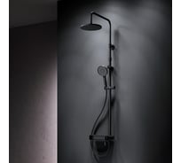 Душевая система AM.PM X-Joy смеситель-полка для ванны и душа, душевая штанга, верхний душ 220 мм, ручной душ, черный F0785A722