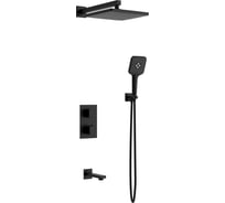 Душевой комплект VINCEA next термостатический, встраиваемый, трехрежимный, черный VSFW-1N3TMB