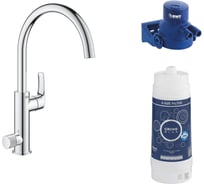 Смеситель для кухни Grohe Blue pure eurosmart с функцией фильтрации 31722000 64508001 40404001 хром 119708 00000078576