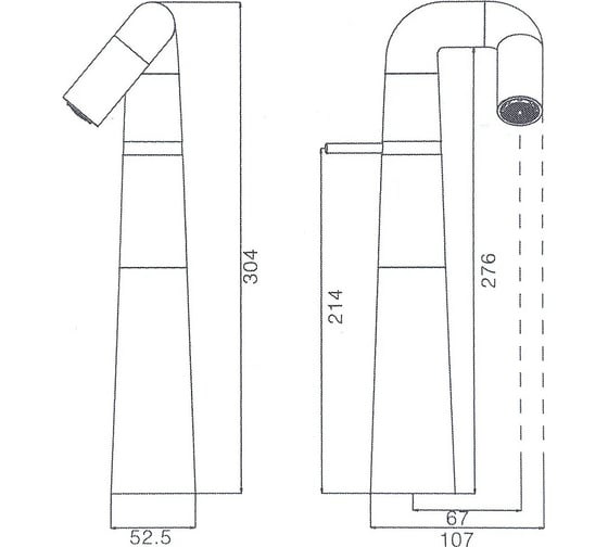 Смеситель для раковины с поворотным изливом Haiba высокий, хром HB11813