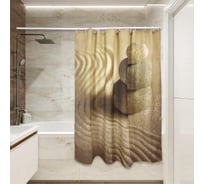 Штора для ванной Сантис тканевая 90 г/кв.м pe-304 (камни) 180x180 см 030098