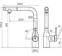 Смеситель для кухни Paulmark Viper, никель, Vi213105-NI Vi213106-NI