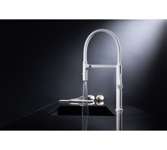 Смеситель для кухни Paulmark Leader, белый матовый, Le214101-431