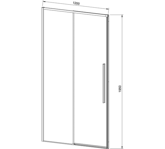 Душевая дверь VINCEA slim-n 1200, черный, стекло прозрачное VDS-4SN120CLB