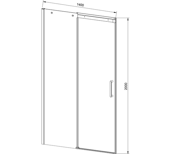 Душевая дверь VINCEA dice 1400, хром, стекло прозрачное VDS-4D140CL