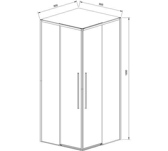 Душевой уголок VINCEA slim-n 900x900, хром, стекло прозрачное VSS-4SN900CL