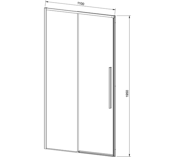 Душевая дверь VINCEA slim-n 1100, черный, стекло прозрачное VDS-4SN110CLB