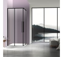 Душевой уголок VINCEA slim-n 900x900, черный, стекло прозрачное VSS-4SN900CLB