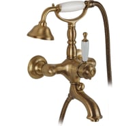 Смеситель для ванны Migliore OXFORD внешний, термостат, ручка белая, бронза 19088