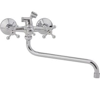 Смеситель для ванны ARCO DA VELLA маховик крест, пластик, дивертор картридж в теле, излив 30 см А2507 00480