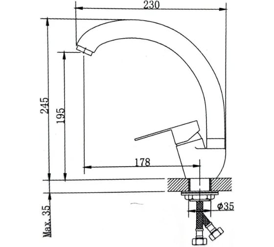 Смеситель для кухни Haiba полированная сталь HB41801-2