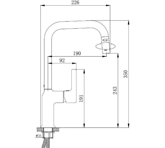 Смеситель для кухни Haiba с поворотным аэратором, черный HB70814-7