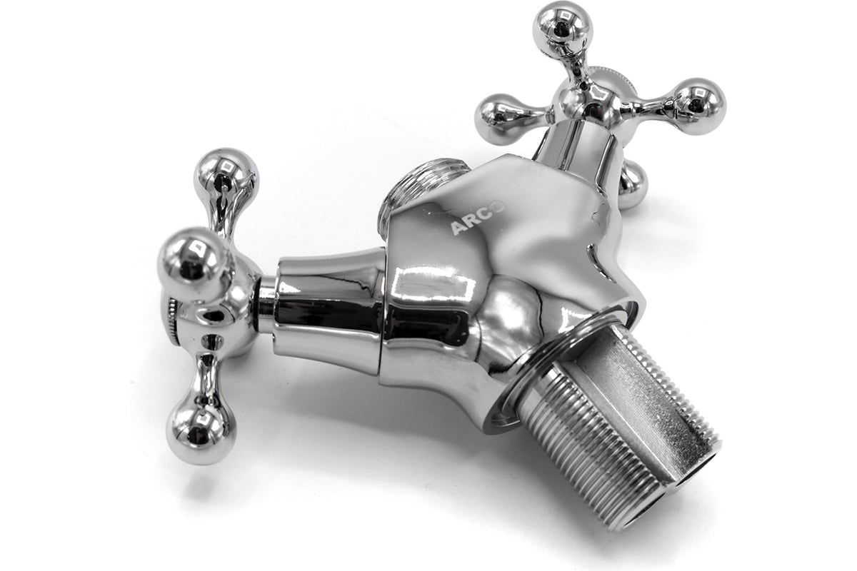 Смеситель для кухни ARCO DA VELLA маховик крест, с гайкой, гибкий излив ...