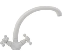 Смеситель для кухни ARCO DA VELLA маховик крест, металл, белый А4515WT 04884